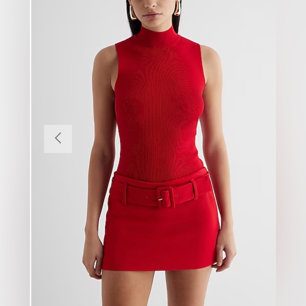 Express Low Rise Twill Belted Mini Skort - NWT